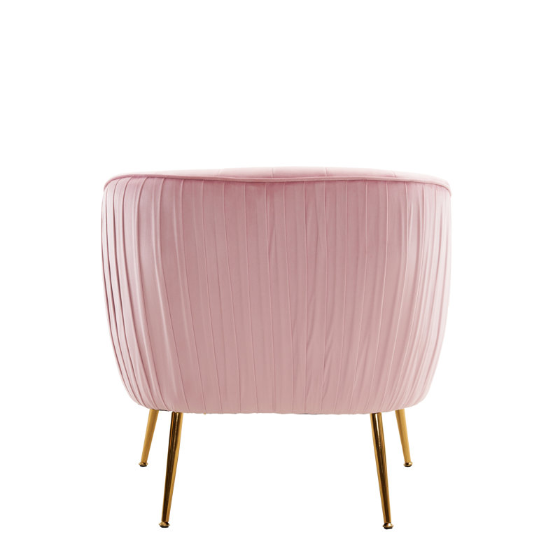 Mercer41 Velvet Accent Barrel Chair With Ottoman & Reviews Wayfair Canada